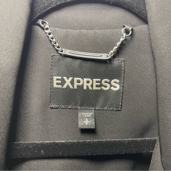 Express Women’s Black Long Belted Trench Coat Jacket Size S Lightweight Classic - Picture 4 of 9